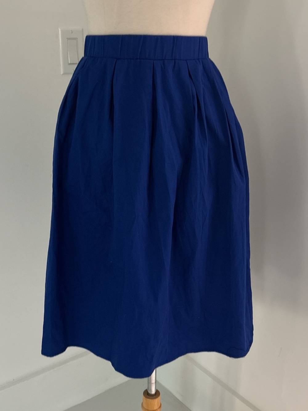 Women's Pleated Midi Skirt in Royal Blue #165
